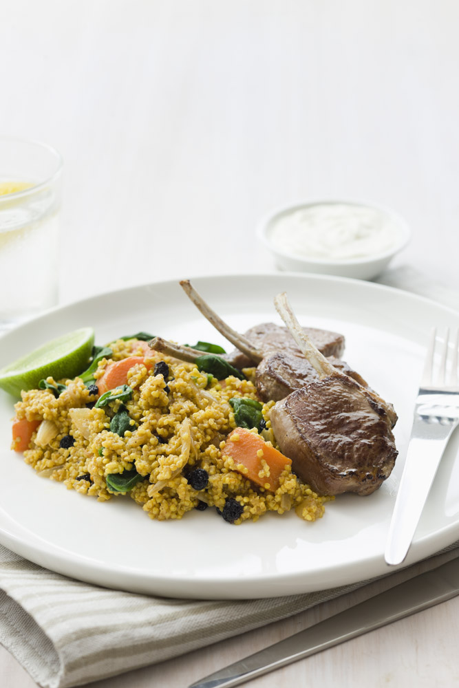 Indian spiced millet pilaf