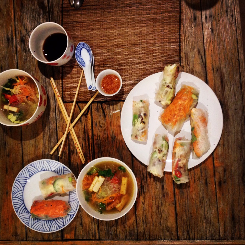 Lemony Lentil and Coriander Rice Paper Rolls
