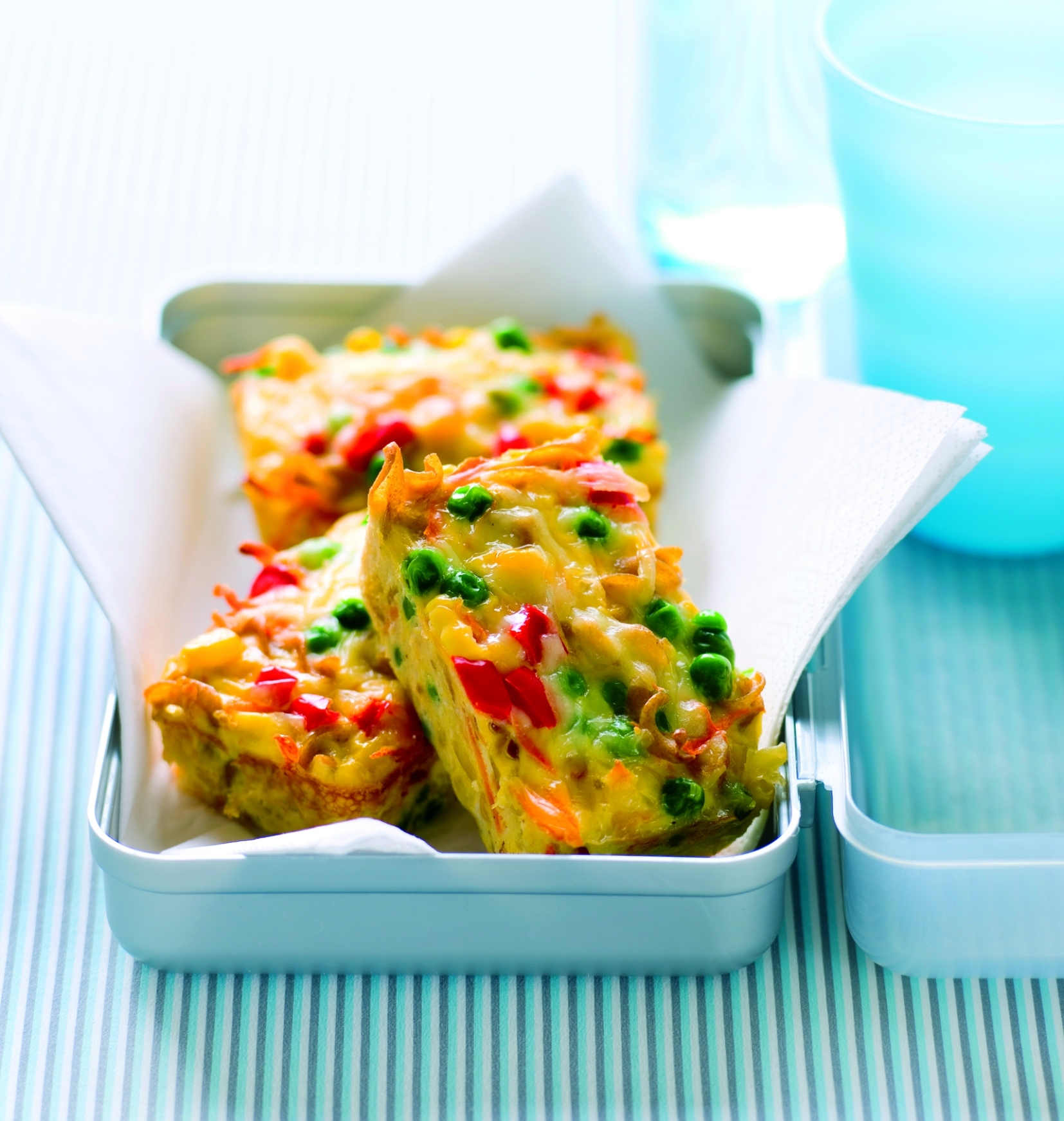 a quick and easy frittat recipe packed with vegetables and pasta