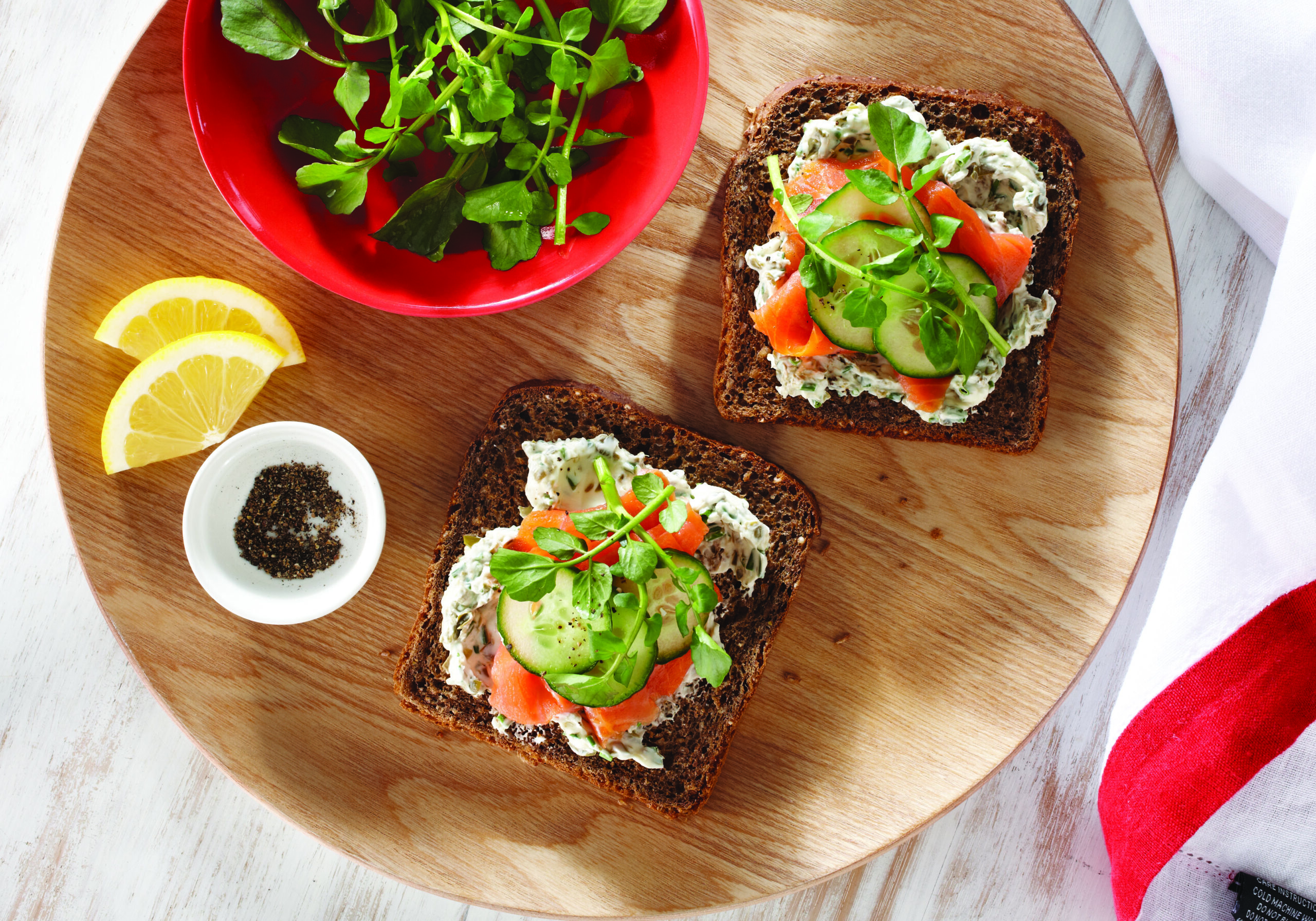 burgen sandwiches with ocean trout and watercress, a quick and easy recipe