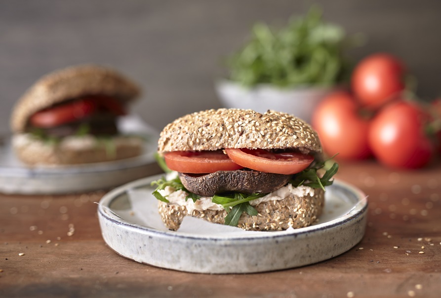 bakers delight portobello mushroom burgers with vegan mayo