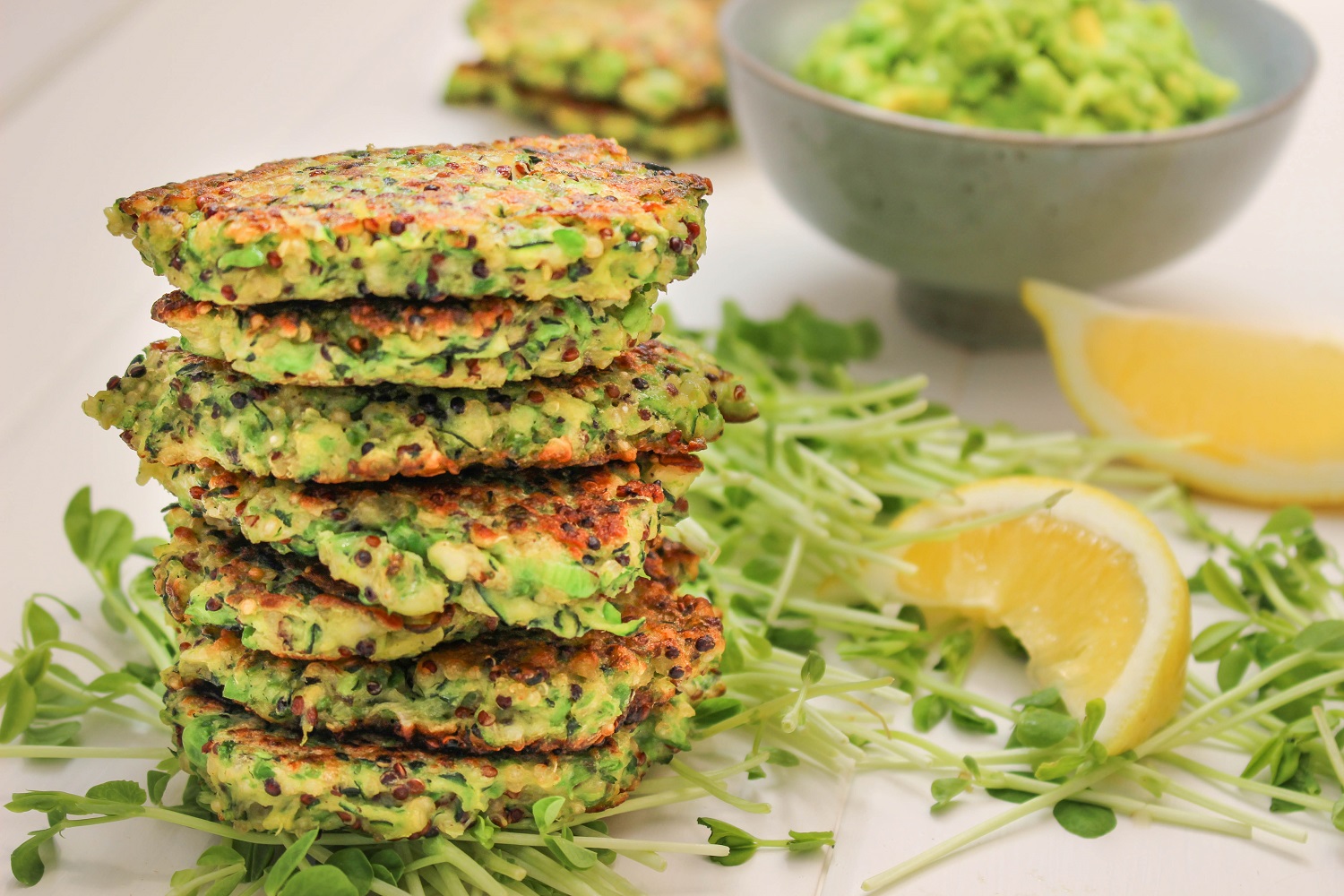 Zucchini, Pea & Quinoa Fritters