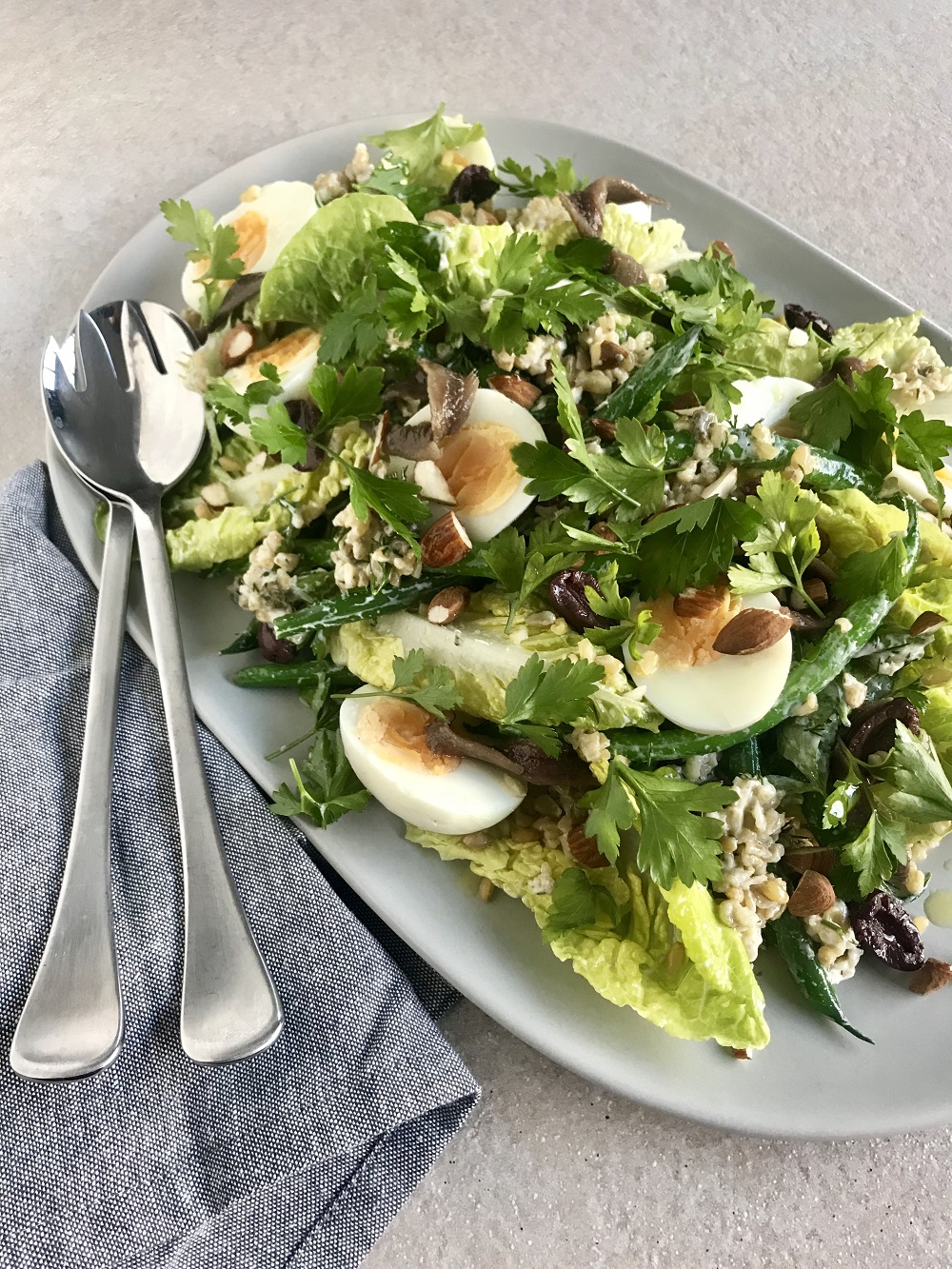 Green Bean & Freekeh Nicoise Salad