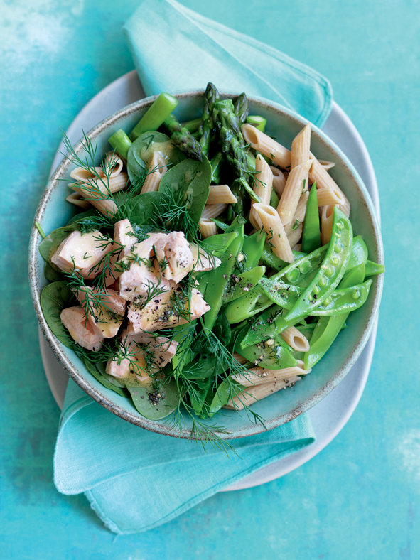 Poached Salmon & Pea Pasta Salad