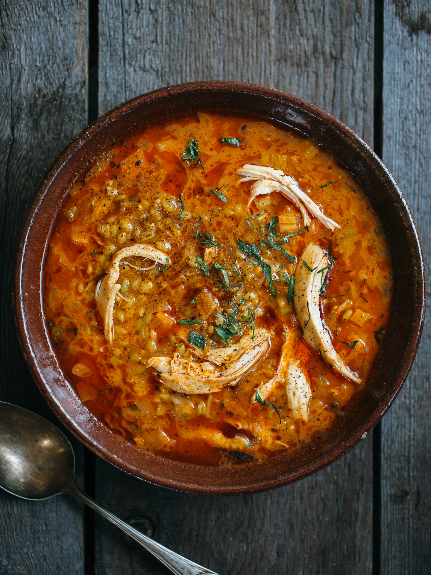 Whole Chicken & Farro Soup