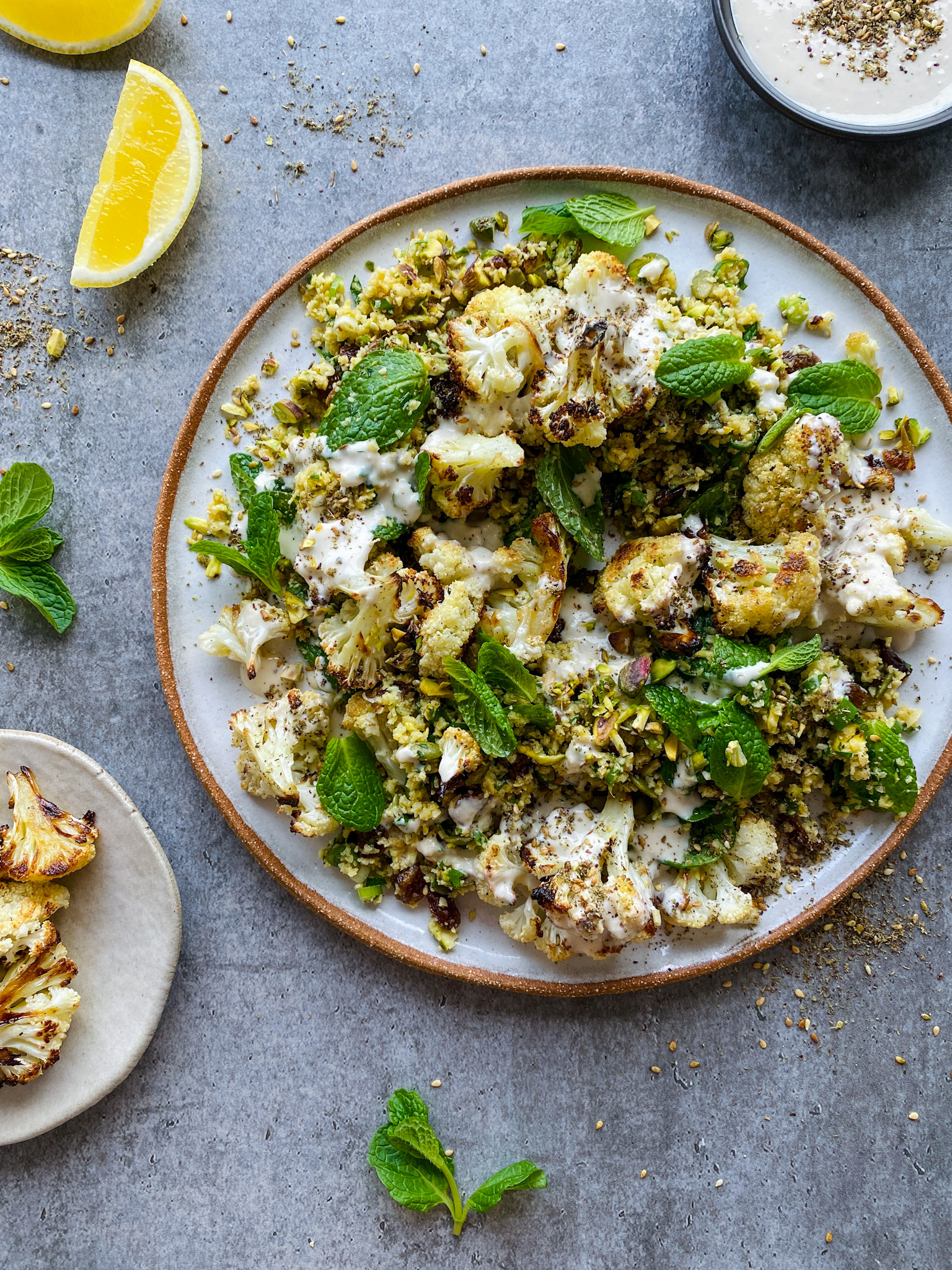Roast Cauliflower, Lupin & Pistachio Salad