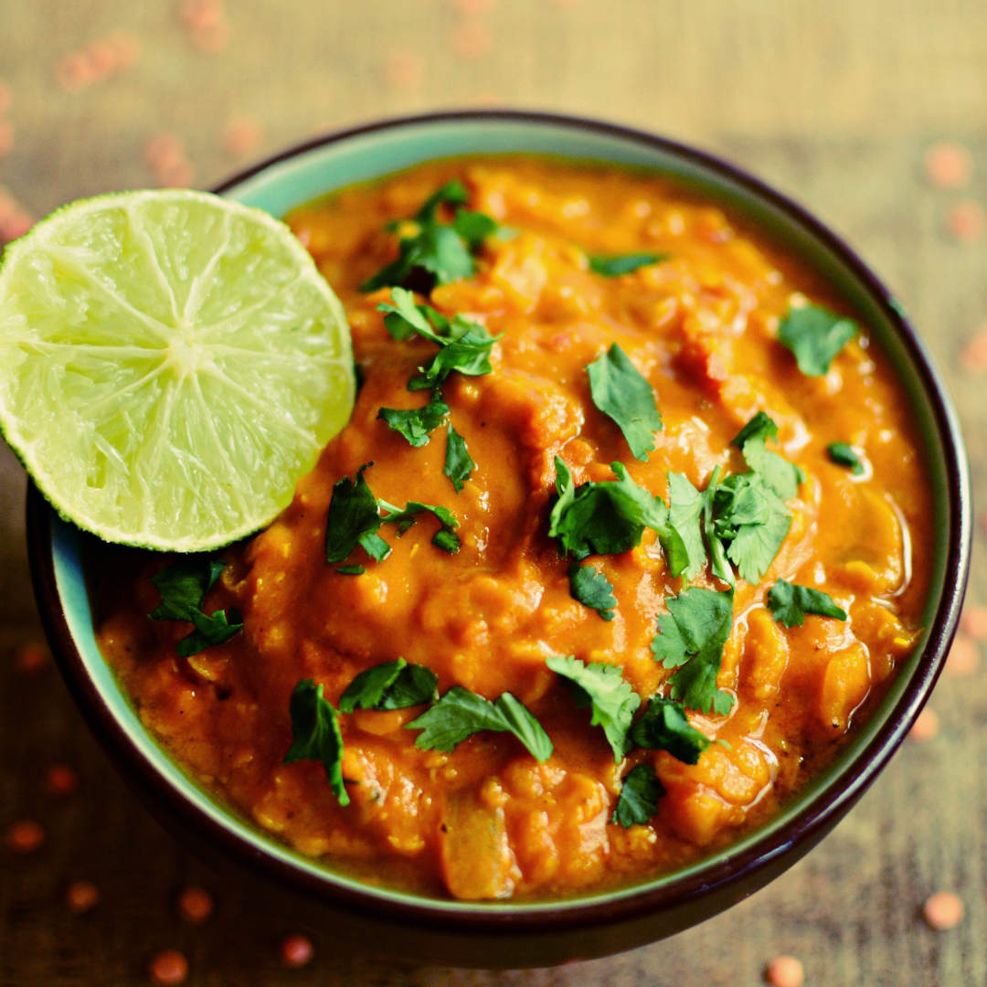 Red Lentil Dahl with Sweet Potato