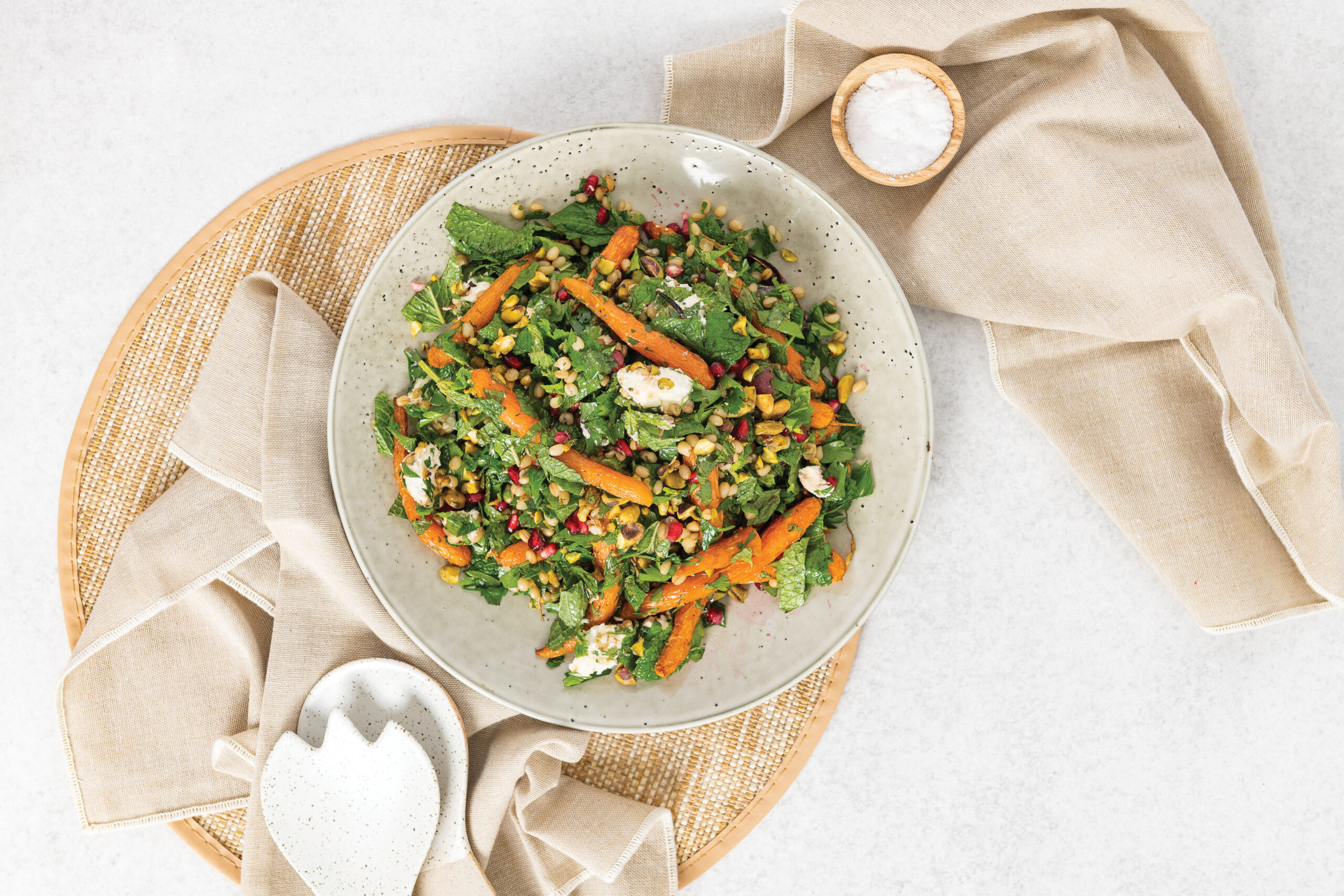 Freekeh, Roasted Carrot and Goat Cheese Salad