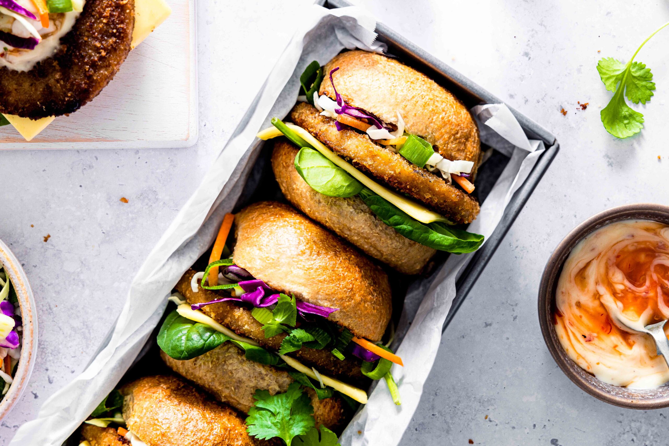 Chicken Style Burger with Crispy Slaw