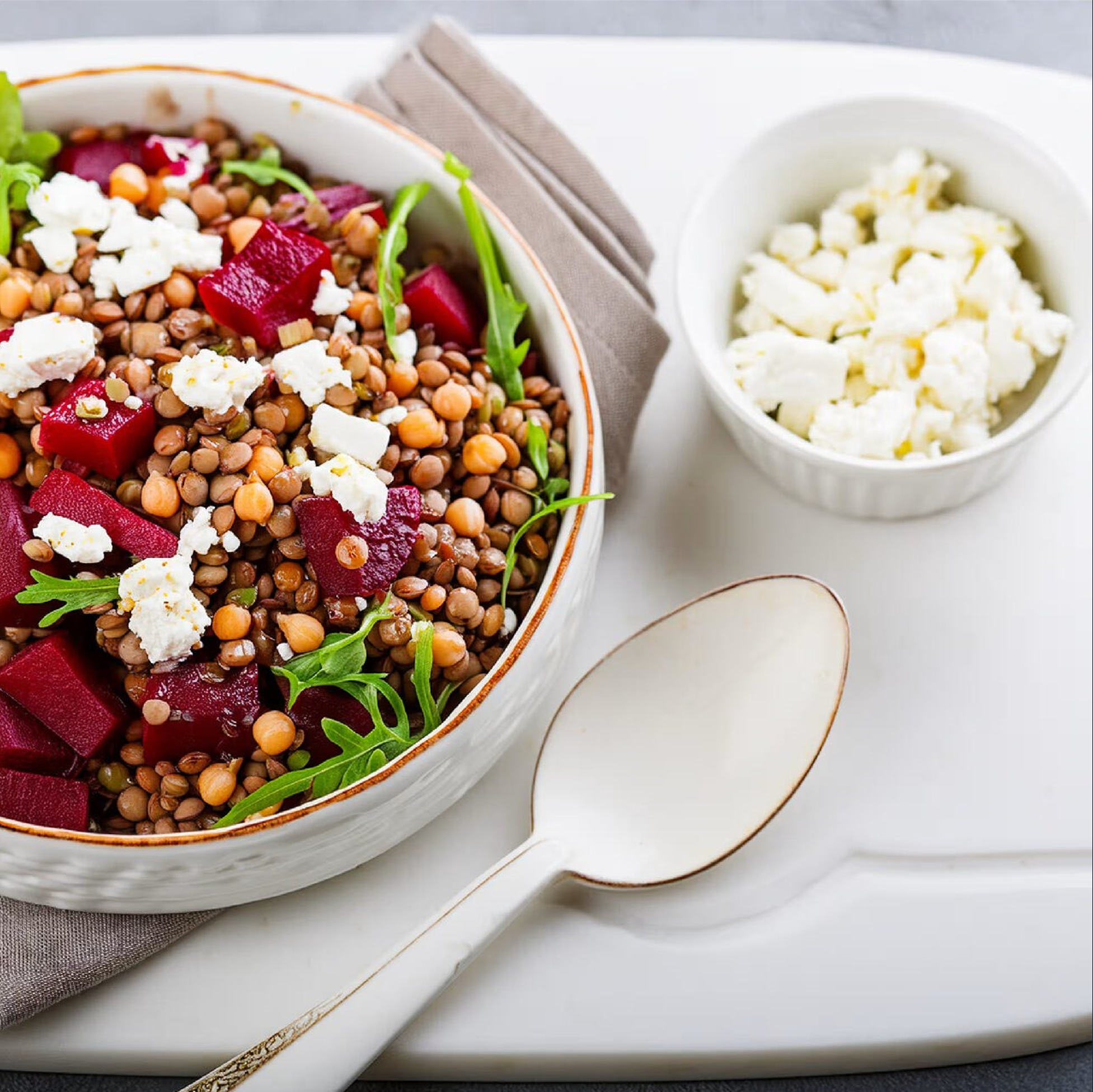 Beetroot, Feta and Lentil Salad