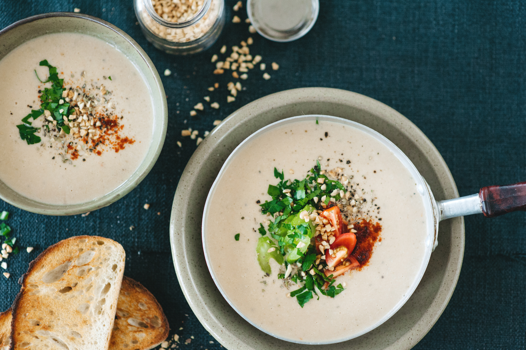 Quick Italian Style Chickpea Peanut Soup