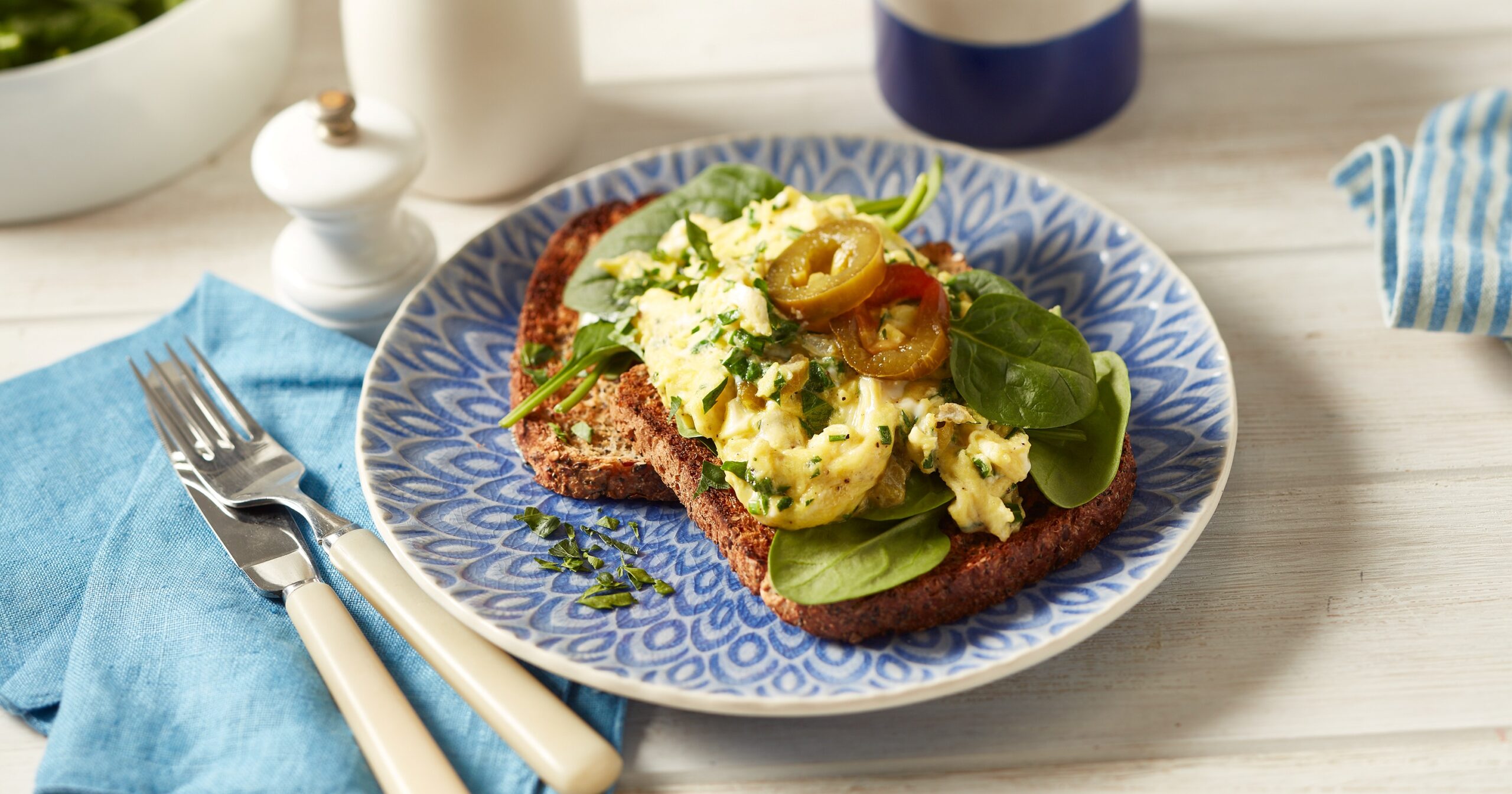 Burgen Herb & Jalapeno Scrambled Eggs on Toast
